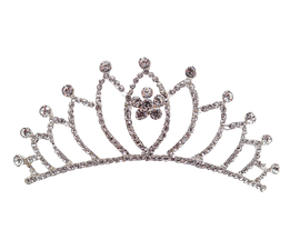 2" x 4 3/4" Silver Tiara with Clear Rhinestones (TM183)