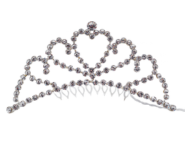 1 1/2" Silver Tiara with Clear Rhinestones (TS166)