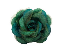 4.5" Hunter Organza Silk Rose Flower - Pack of 12