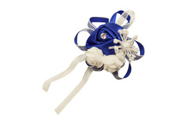 2 3/4" Royal Blue  Satin Rose Flower Pin Boutonniere  - Pack of 12 Pin Corsages