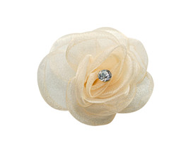 2 3/8" Ivory Organza Rose Flower - Pack of 120