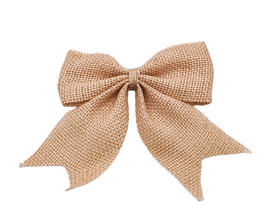 5"x 5 1/2" Large Tan Burlap Jute Fabric Bow Embellishment  - Pack of 36