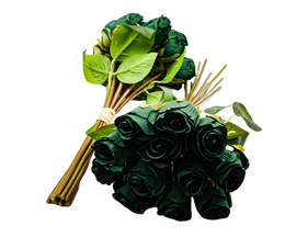 5 1/2"x 11" Hunter Green Long Stem Artificial Rose Bouquet Floral Arrangement - Pack of 6 Dozens