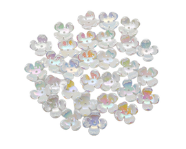 1/2" White Loose Acrylic Art Craft Flower Bead Caps (1-Pound)