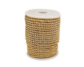 4mm x 25 Yards Metallic Gold Rope Trim - Pack of 5 Spools