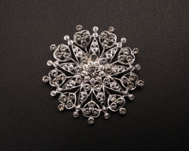 2 1/2" Silver Trendy DIY Star-Like Floral Brooch Pin - Pack of 12