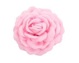 4" Pink Cotton Hair Flower - Pack of 12