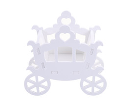 8" White Wooden Decorative Carriage - 1 Centerpiece