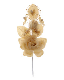 6" Champagne Silk Corsage Flowers with Pearl Spray - Pack of 12 6" Champagne Silk Corsage Flowers with Pearl Spray - Pack of 12