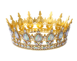 2" x 5" Gold Base AB Rhinestones Royal King Crown