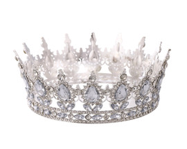 2" x 5" Silver Base Clear Rhinestones Royal King Crown