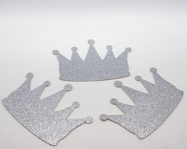 4 3/4"x 6 1/2 Silver Glitter Foam Crown Cut Outs - Pack of 144