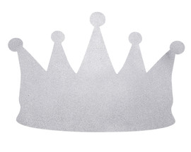 14" x 22" Silver Glitter Royal Crown Foam Banner - Pack of 12