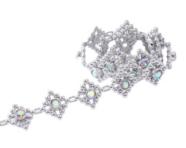 1/2" x 10 Yards Silver Plastic AB Rhinestone Square Trim - Pack of 1