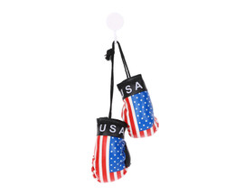 USA National Flag Mini Boxing Gloves Car Accessory - Pack of 6 Pairs