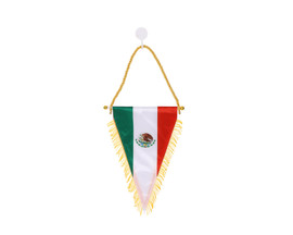 10" 3/4 x 7" 3/4 Mexico National Flag Triangle Pennant Car / Wall Accessory - Pack of 12