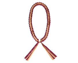 47" Burgundy/Gold Braided Satin Ribbon Graduation Lei - Pack of 6