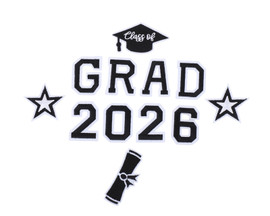 22-Piece Black Graduation Year Pin Kit  "GRAD" Letters, Year Numbers (2026-2039) & Graduation Icons - 6 Sets