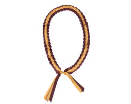 47" Burgundy/Gold Braided Grosgrain Ribbon Graduation Lei - Pack of 6
