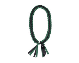 47" Hunter Green/Black Braided Grosgrain Ribbon Graduation Lei - Pack of 6