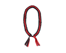 47" Red/Black Braided Grosgrain Ribbon Graduation Lei - Pack of 6