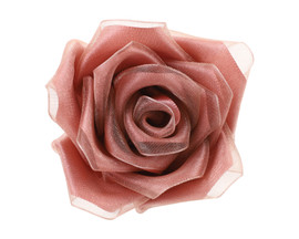 2.5" Blush Satin Organza Layered Eternal Ribbon Roses - Pack of 12