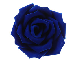 2.25" Royal Blue Velvet Ribbon Roses - Pack of 12
