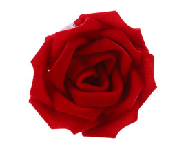 2.25" Red Velvet Ribbon Roses - Pack of 12