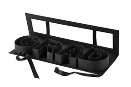 18" Black Fillable Grad Shaped Gift Box - Pack of 1