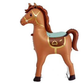 54" x 41" Large Western Saddle Brown Horse Foil Balloon - Pack of 2
