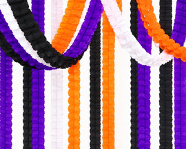 9ft Halloween Color Themed Paper Party Streamers - Pack of 12