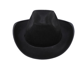 15" Black Western Cowboy Cowgirl Plain Hat - Pack of 6