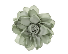 4" Sage Green Satin Silk Knotted Center Rose Flower - Pack of 12