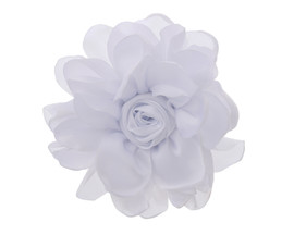 4" White Satin Silk Knotted Center Rose Flower - Pack of 12