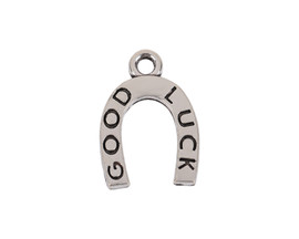 1" Silver Horseshoe Metal Charm Pendant - Pack of 100