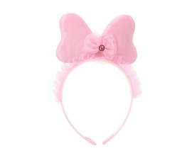 4 1/2" Pink LED Light Up Plush Bow Headband - Pack of 12