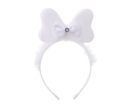 4 1/2" White LED Light Up Plush Bow Headband - Pack of 12