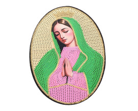 9 1/4" x 6 1/4" Our Lady of Guadalupe Oval Shape Iron On Patch - Pack of 6