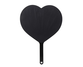 Black Large Heart Handheld Fan DIY Blank Picket Fans - Pack of 10