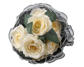 10 1/4" x 4 Yards Black Organza Pearl Edge Flower Wrap - Pack of 6