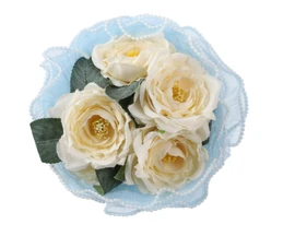 10 1/4" x 4 Yards Blue Organza Pearl Edge Flower Wrap - Pack of 6