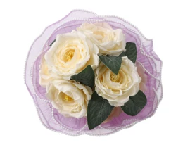 10 1/4" x 4 Yards Lavender Organza Pearl Edge Flower Wrap - Pack of 6