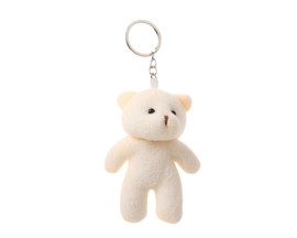 4" Tall Plain Plush Bear Keychain Favor - Pack of 12