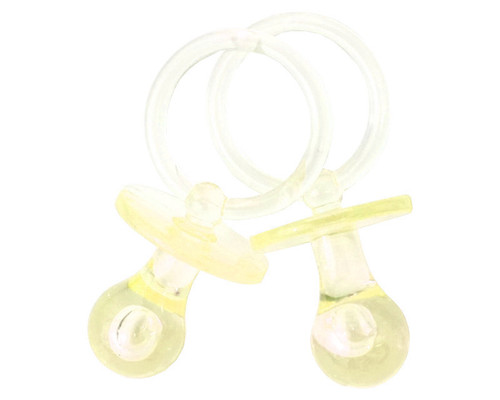 2.5" Yellow Transparent Plastic Baby Shower Pacifier - Pack of 288 Count (8 x 36)