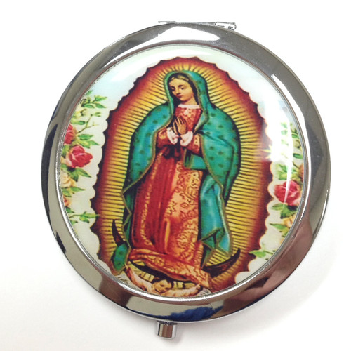 3” Guadalupe Compact Mirror - 12 Compact Hand Mirrors