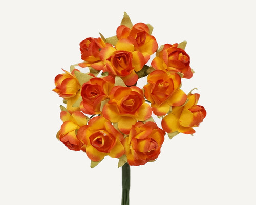 3/4" Orange Medium Rose Craft Paper Flowers - Pack of 144