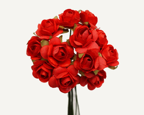3/4" Red Medium Rose Craft Paper Flowers - Pack of 144