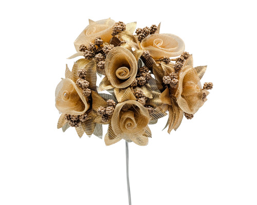 1.5" Gold Organza Silk Flowers - Pack of 72