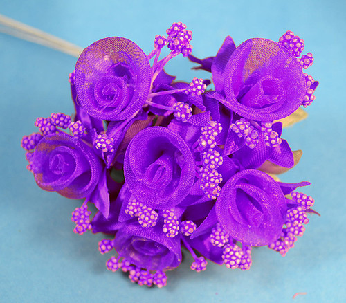 1.5" Purple Organza Silk Flowers - Pack of 72