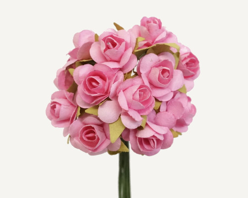 3/4" Pink Medium Rose Craft Paper Flowers - Pack of 144